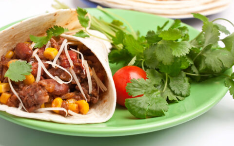 burritos dans une assiette verte