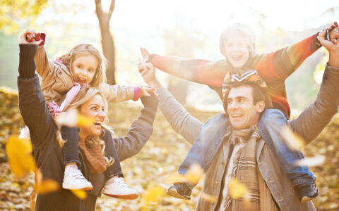 famille en automne