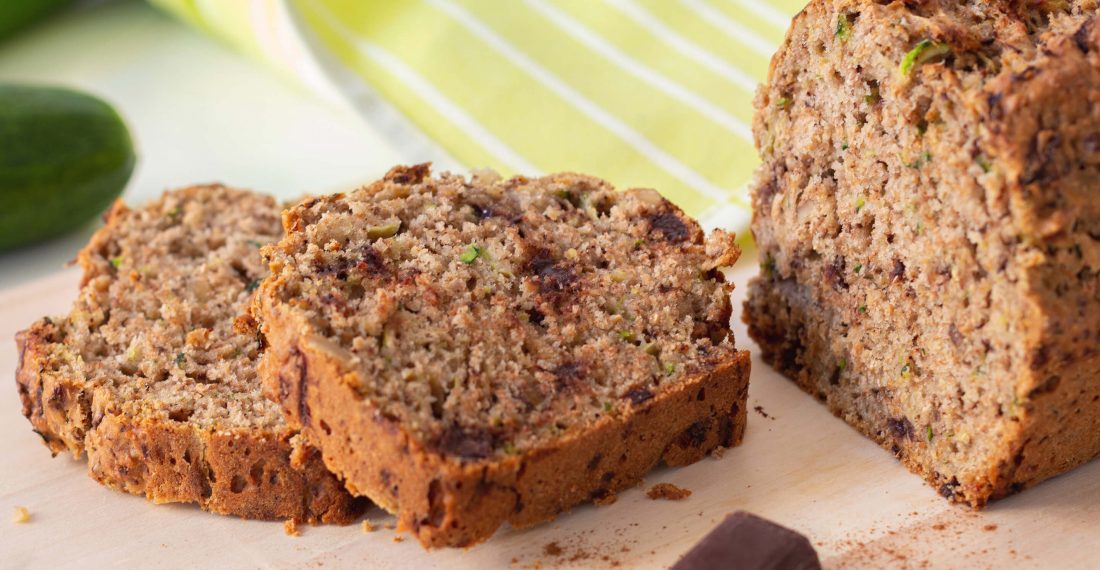 pain courgettes noix et chocolat découpé