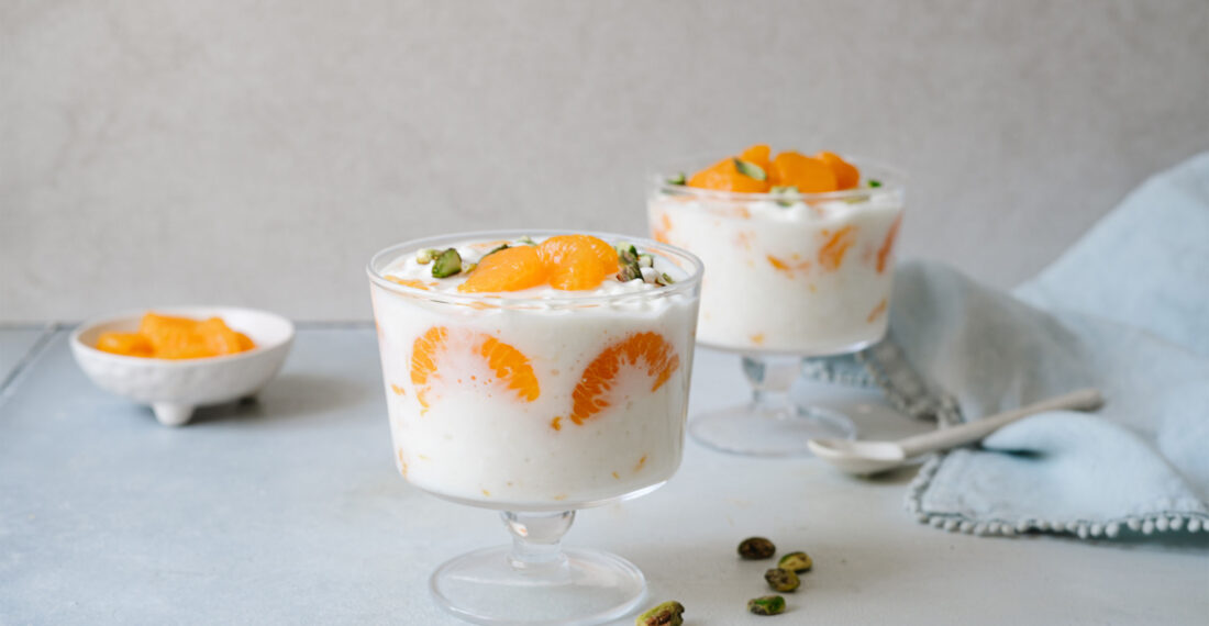 Verrines de cottage et mandarines