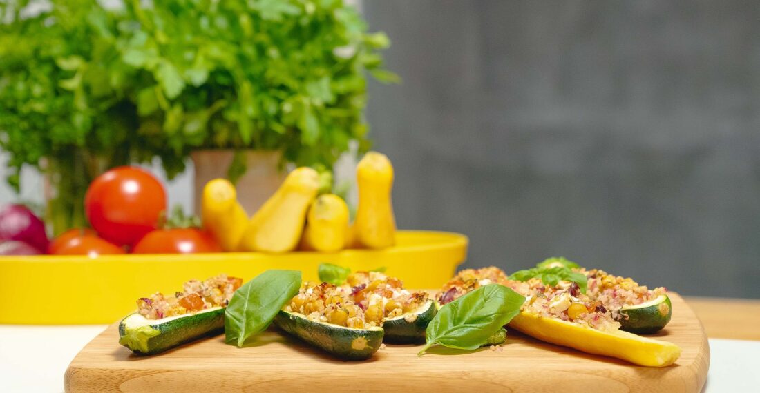 Courgettes farcies à la grecque