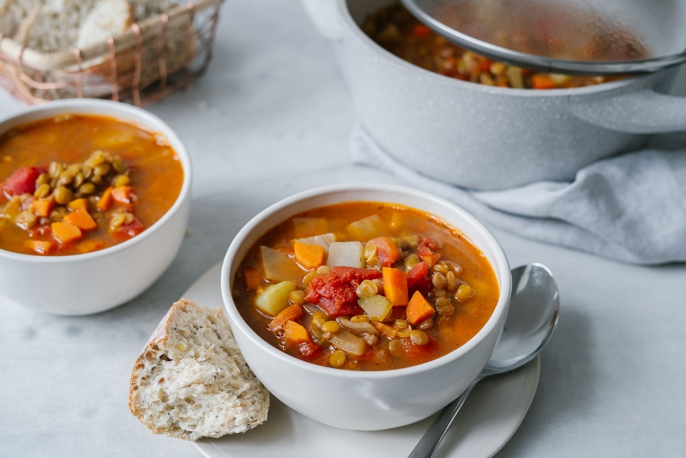 Soupe facile aux lentilles et légumes