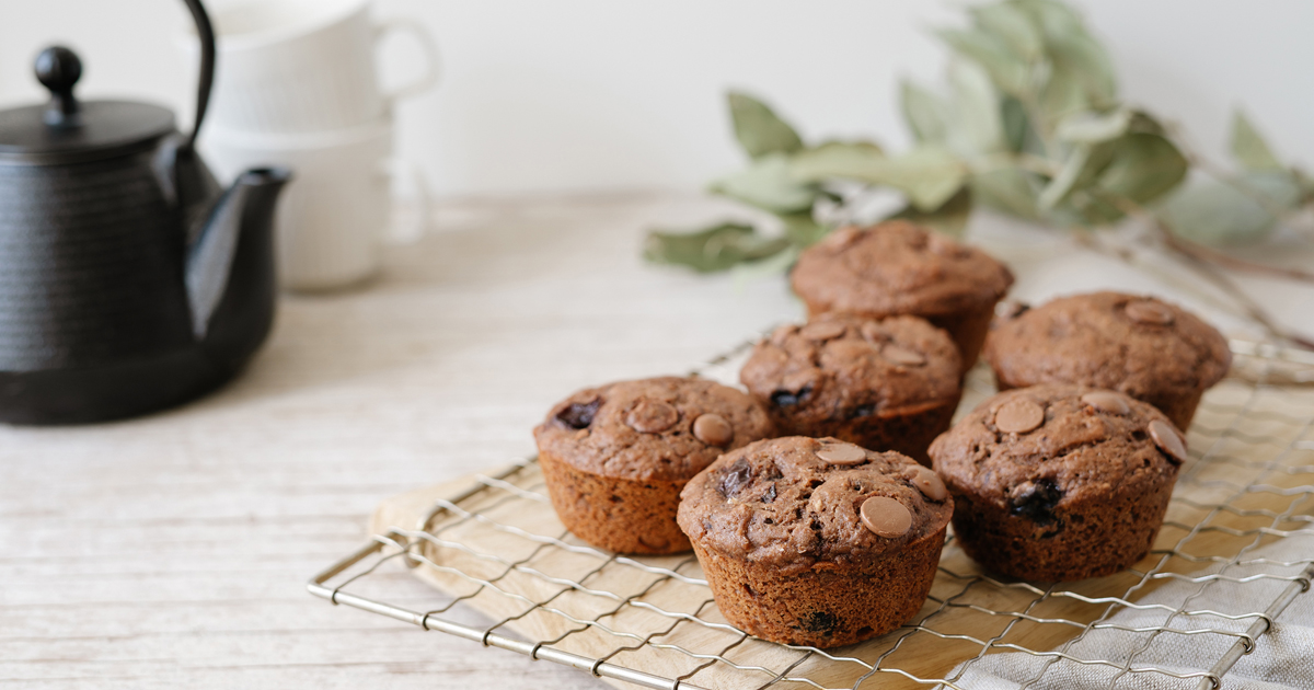 Muffins chocolat-cerises
