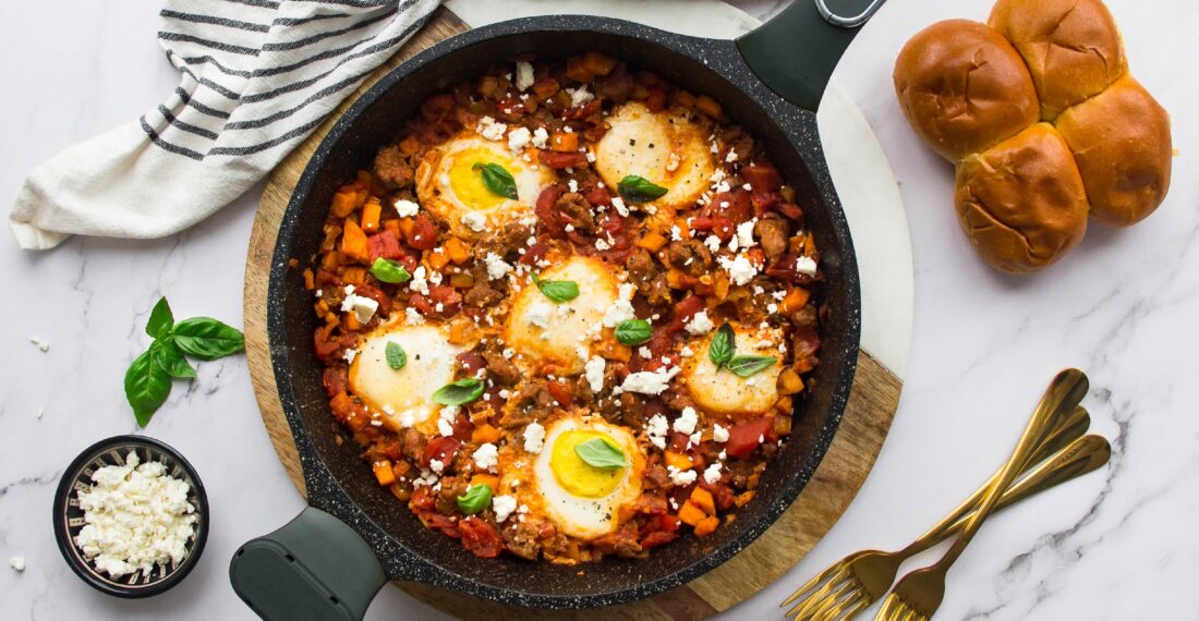 Chakchouka à la saucisse et patate douce