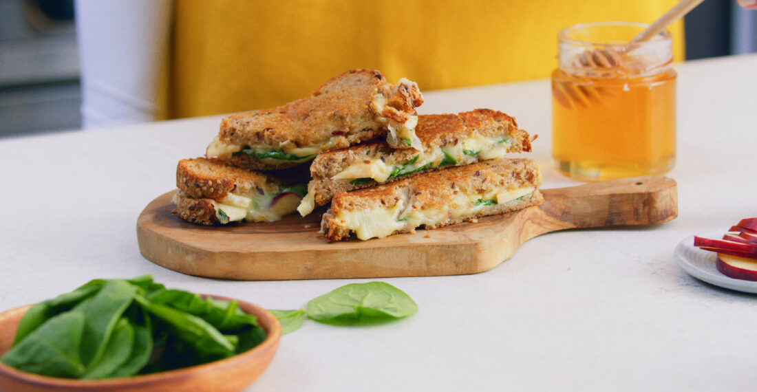 grilled-cheese et épinards