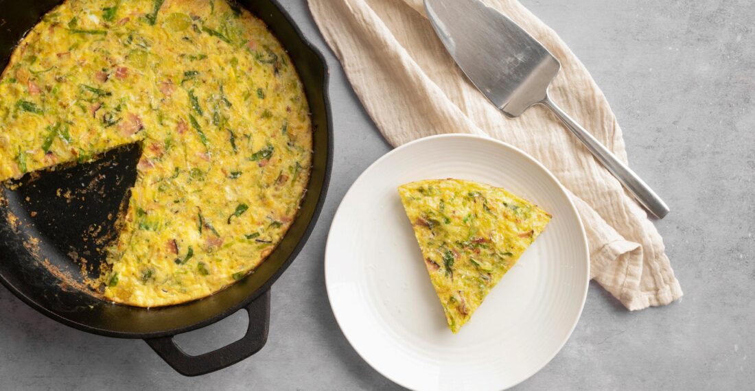 Frittata choux de Bruxelles et parmesan