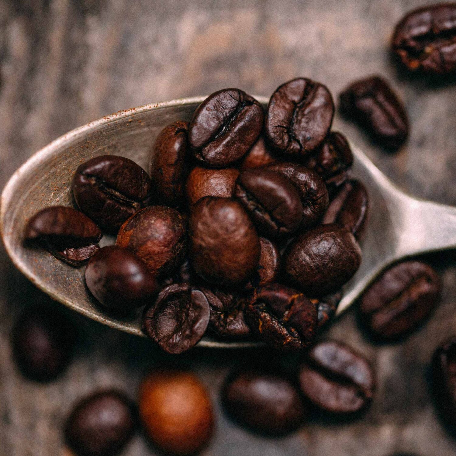 cuillère avec grains de café