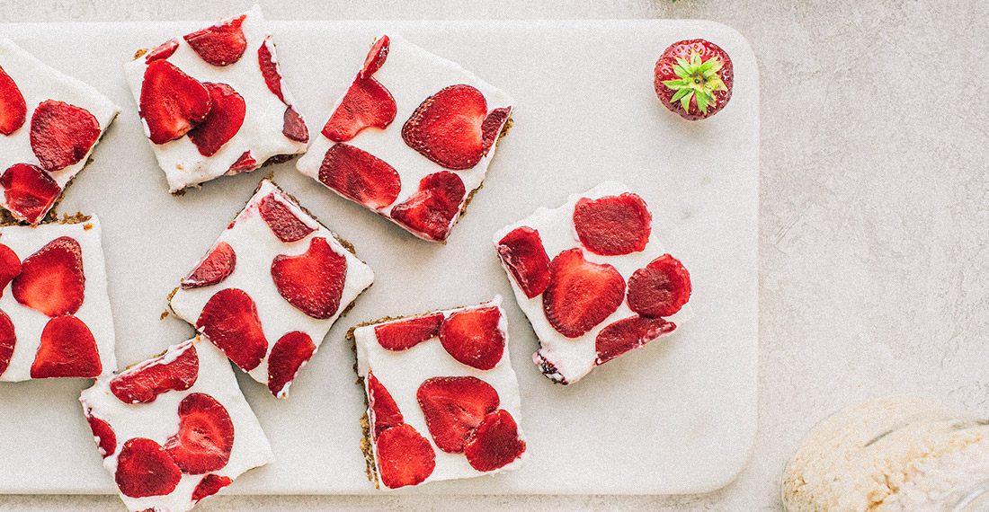 barres glacées aux fraises