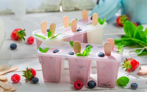 contenants de sucettes glacées au yogourt