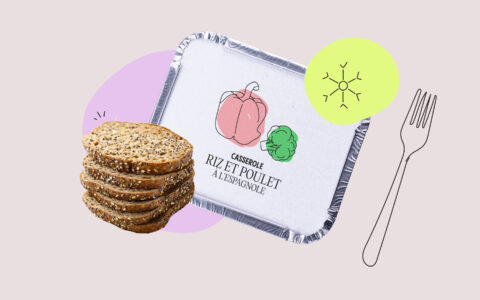 tranches de pain et repas congelé