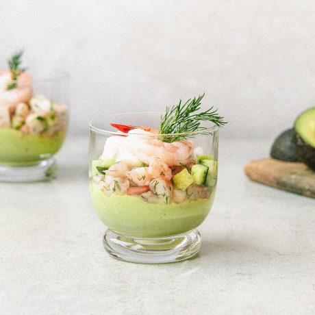 verrines avocat et crevettes