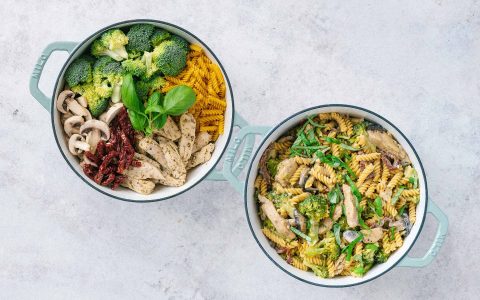 2 casseroles de pâtes au poulet